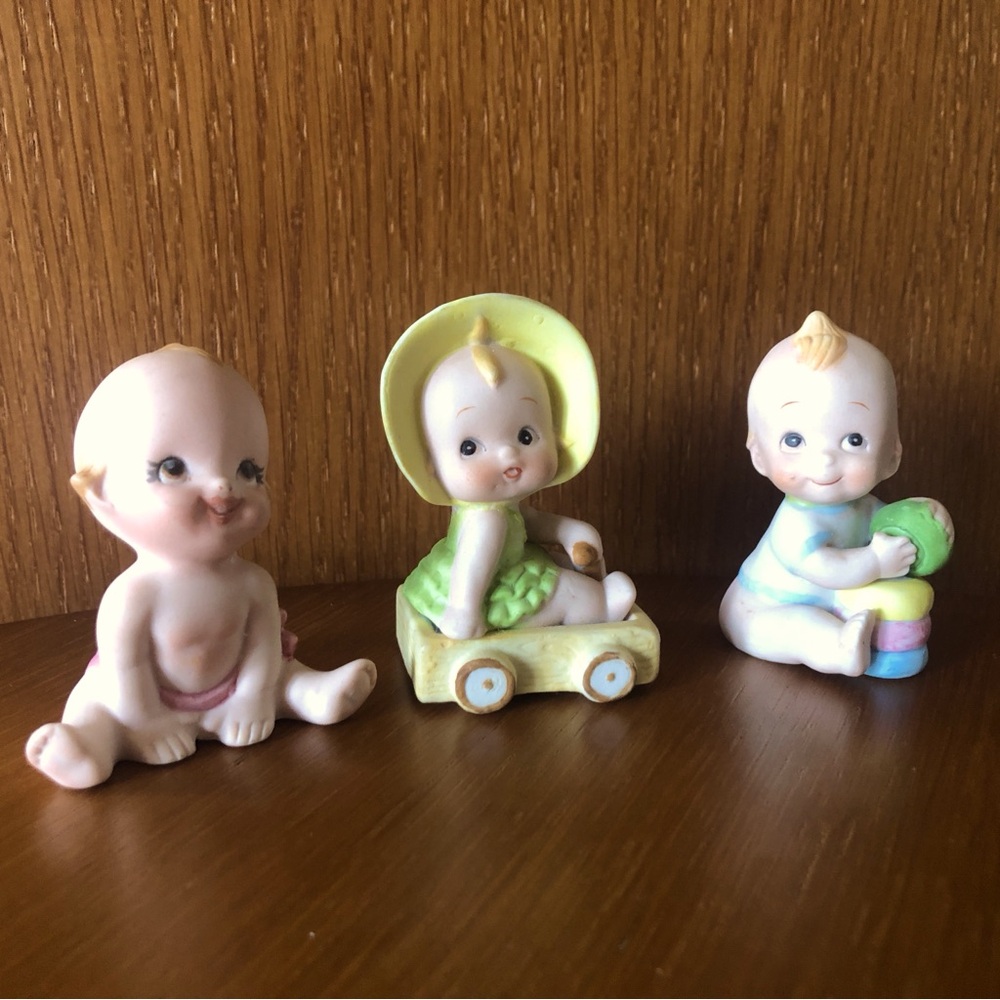 Set of 3 Vintage Kewpie Baby Figurines – Made in Korea – 2” Tall
